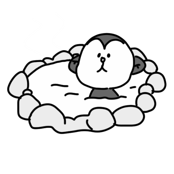 温泉に浸かっている猿